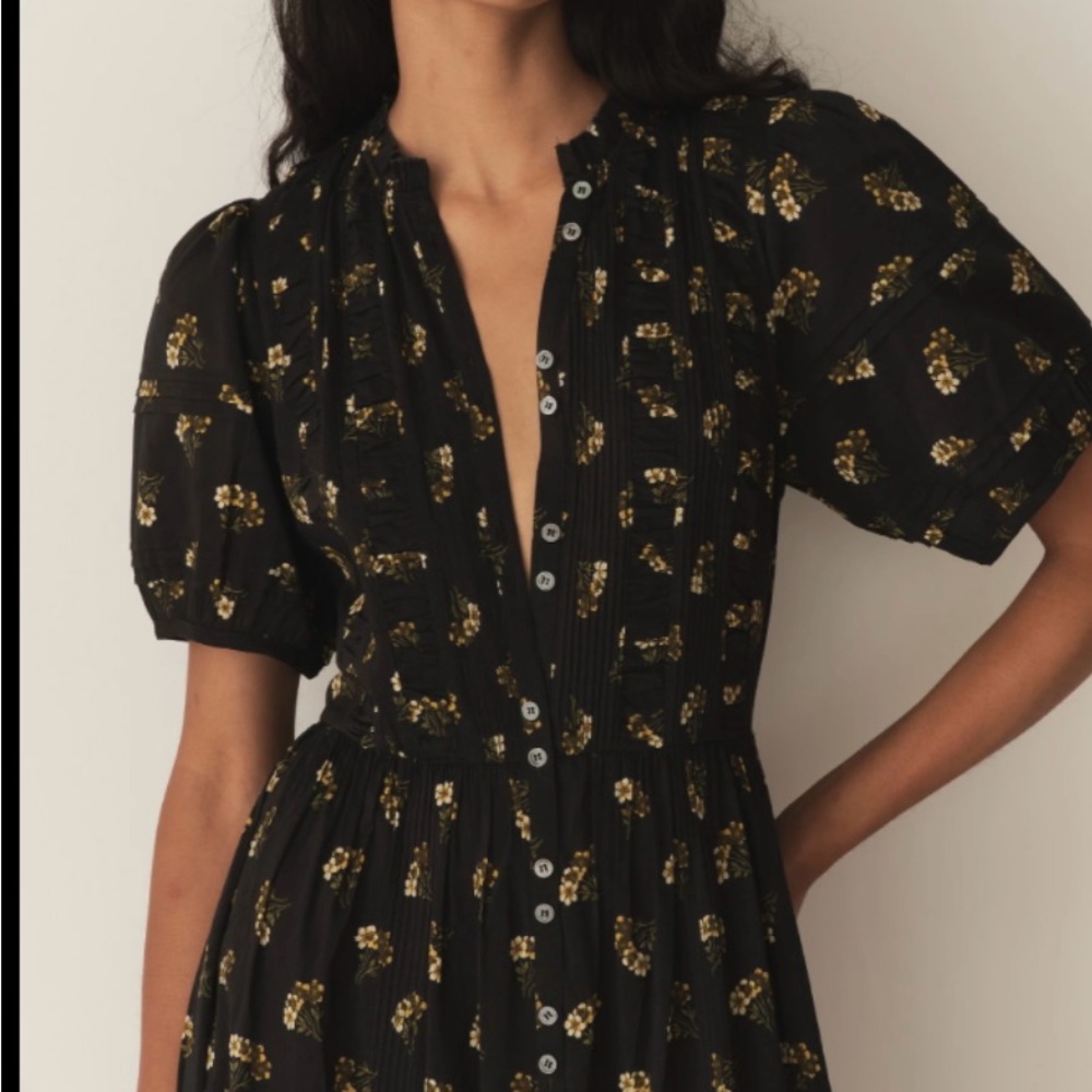 Doen Haleigh Elegant Black Floral Dress NWOT